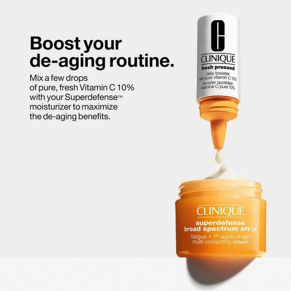 NEW CLINIQUE Fresh Pressed 7 Day Recharge System Vit. C De-Aging Combo/Oily Skin - Picture 1 of 7